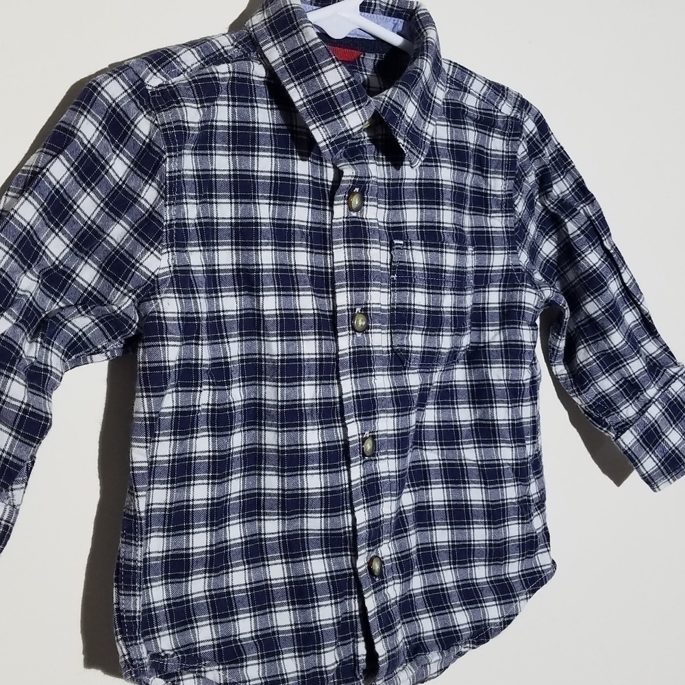 Gap Plaid Button Down Polo Shirt 12-18m - Picture 3 of 4